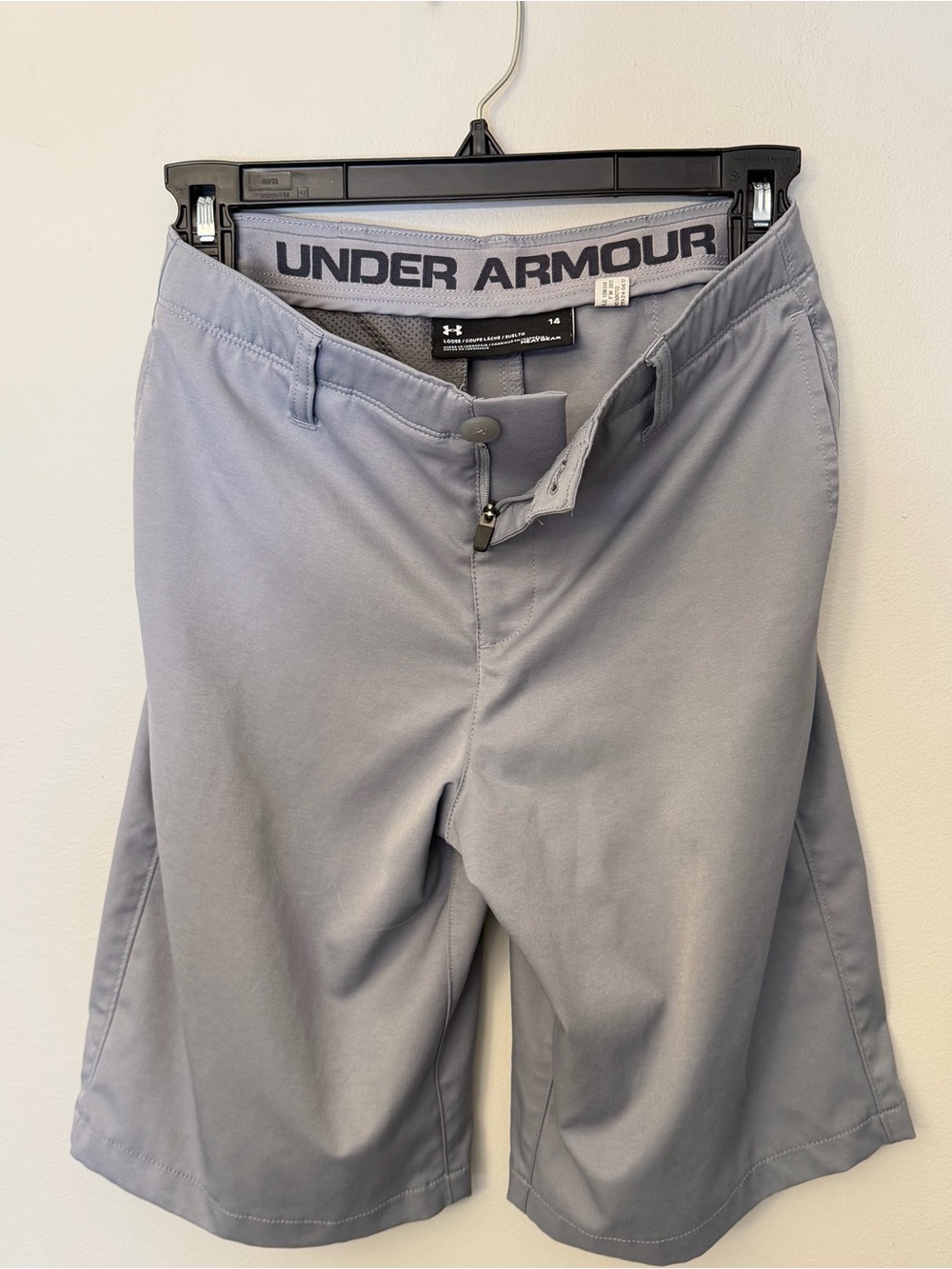 Under Armour Light Gray Performance Golf Shorts Heatgear boys 14